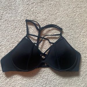 Pink Victoria’s Secret Large A-C Black Bathing Suit Top